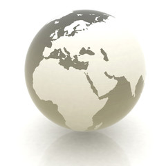 earth globe on white background