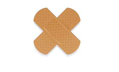 band-aid on white, apply a plaster
