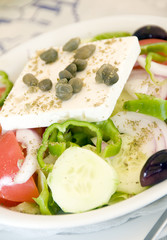 Greek salad with feta cheese