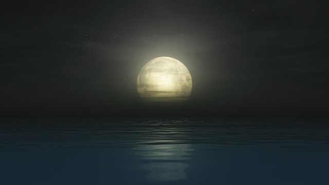 moon and ocean