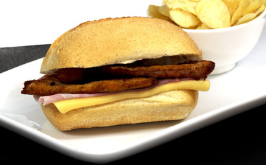 sandwich with breaded meat