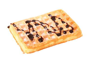 Waffel mit Schokosauce