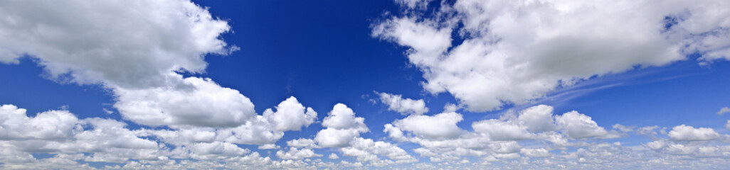 Blue cloudy sky panorama