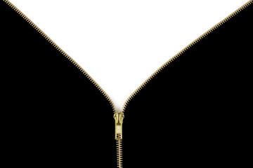 Gold Zipper Unzipping Black to White