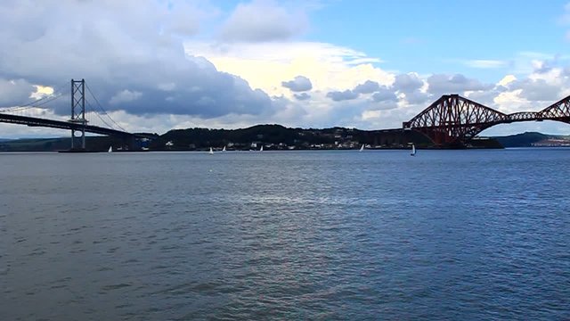 forth road bridge and railway bridge scotland