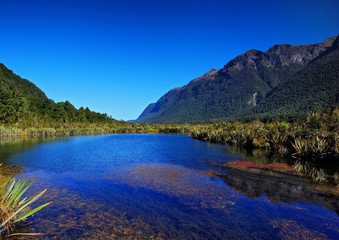 mirror lakes in Milford Sound