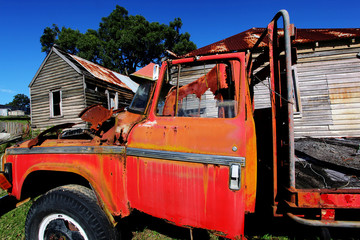 rustic red truck