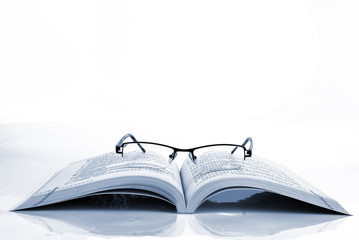 Book and glasses