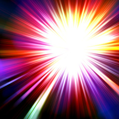 abstract colorful radiant star