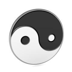 Yin Yang symbol over white background