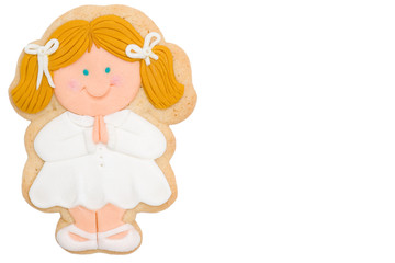 Cookie blonde girl first communion