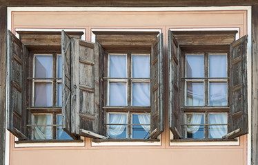 Three old windows