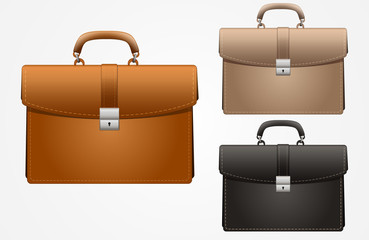 set of vector multicolored business briefcase
