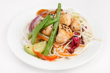 chicken with vegetables and noodles