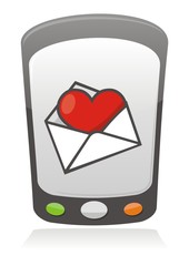 Mobile love icon