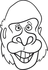gorilla ape for coloring book