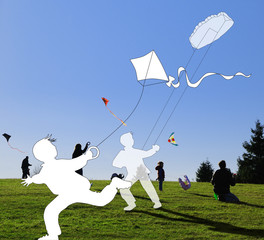 Kite flying autumn