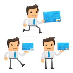 set of funny cartoon manager