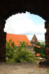 widok na zamek grodziec z wieży