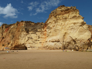 Colorful rock cliffs of the Algarve in Portugal