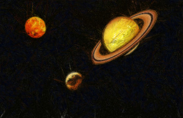 planetas dibujados © Pablo Armelles