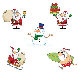 Christmas Cartoon Characters-Vector Collection