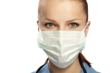 medical doctor in the surgeon's mask