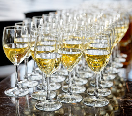 Glasses of white wine