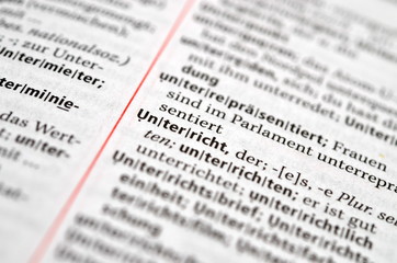 Schule und Unterricht im W&ouml;rterbuch