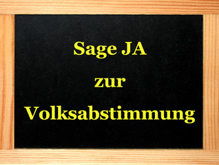 schild, tafel: volksabstimmung
