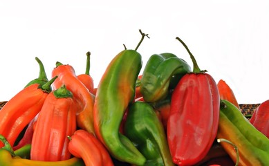 Pimientos verdes y rojos