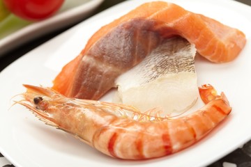 tiger shrimps with vegetables