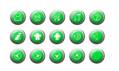 Internet web buttons - Grün