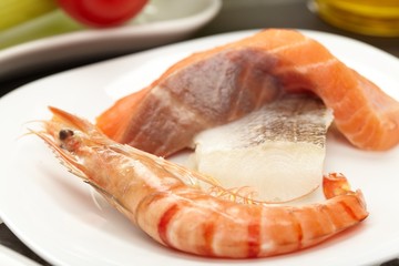 tiger shrimps with vegetables