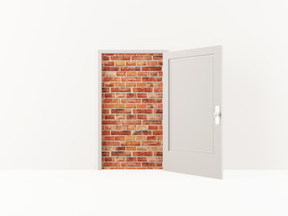 Door blocked by a brick wall
