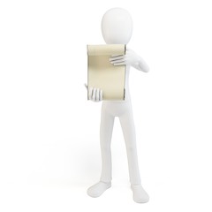 3d man with papyrus
