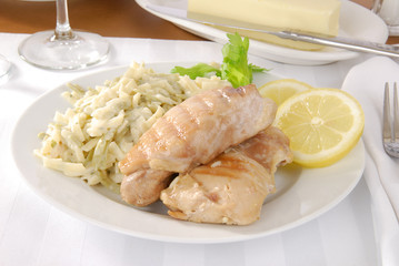 Grilled chicken and pasta