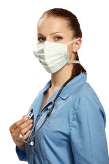 medical doctor in the surgeon's mask