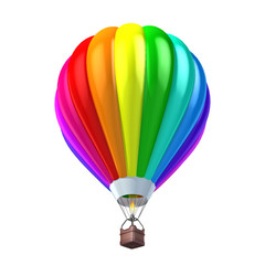 colorful air balloon 3d illustration isolated over white
