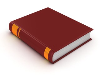blank book with red cover 3d illustration