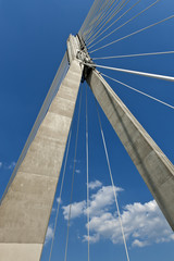 Abstract. Modern suspension bridge.