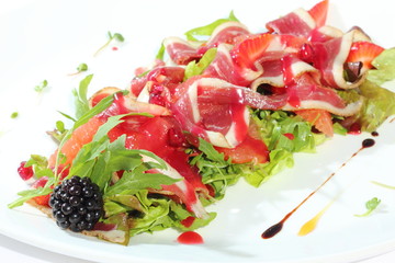 Salad with smoked duck breast