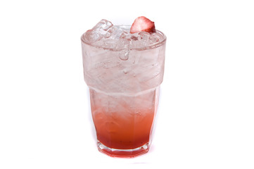 ice strawberry juice on white backgrounds