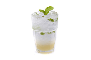 ice mint juice on white backgrounds