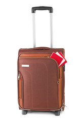 Travel case, passport and ticket