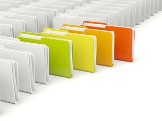 Colored folders isolated on white