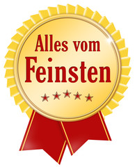 button alles vom feinsten gold rot schleife