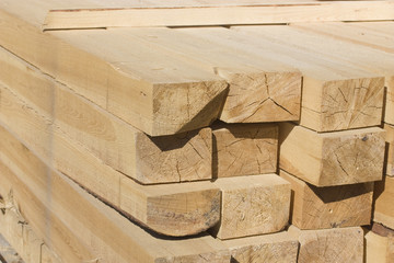 Stack of wooden boards.