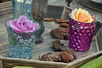 Deko mit Rosenköpfen