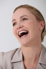 businesswoman laughing